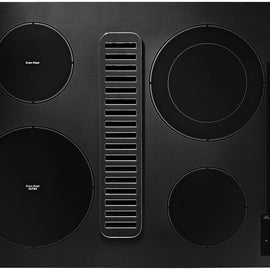 KitchenAid KCED600GBL 30 Inch Electric Downdraft Cooktop with 4 Elements, Ceramic Glass Surface, Even-Heat™ Ultra Element, Ultra Power™ Double-Ring Element, Downdraft Ventilation, Hot Surface Indicator, and UL Listed: Black