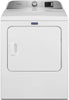 Maytag MGD6500MW 29 Inch Gas Dryer with 7.0 Cu. Ft. Capacity: White + Maytag MVW6500MW 28 Inch Pet Pro Top Load Washer with 4.7 Cu. Ft. Capacity: White