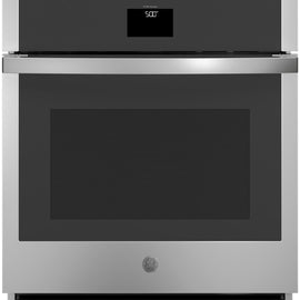 GE JKS5000SNSS 27 Inch Single Smart Wall Oven with 4.3 cu. ft. Total Capacity, True European Convection, Self-Clean, Hidden Bake, Precision Temperature Probe, WiFi, Scan-to-Cook, Sabbath Mode, Never-Scrub Racks,: Stainless Steel