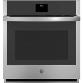 GE JKS5000SNSS 27 Inch Single Smart Wall Oven with 4.3 cu. ft. Total Capacity, True European Convection, Self-Clean, Hidden Bake, Precision Temperature Probe, WiFi, Scan-to-Cook, Sabbath Mode: Stainless Steel