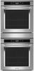 KitchenAid KODC504PPS 24 Inch Double Convection Smart Electric Wall Oven with 5.2 cu. ft. Total Capacity, True Convection, Self-Clean Oven, PrintShield, Touchscreen Controls, Broil Element, Flush Installation Option, Sabbath Mode, and Trim Kit Included