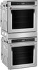 KitchenAid KODC504PPS 24 Inch Double Convection Smart Electric Wall Oven with 5.2 cu. ft. Total Capacity, True Convection, Self-Clean Oven, PrintShield, Touchscreen Controls, Broil Element, Flush Installation Option, Sabbath Mode, and Trim Kit Included