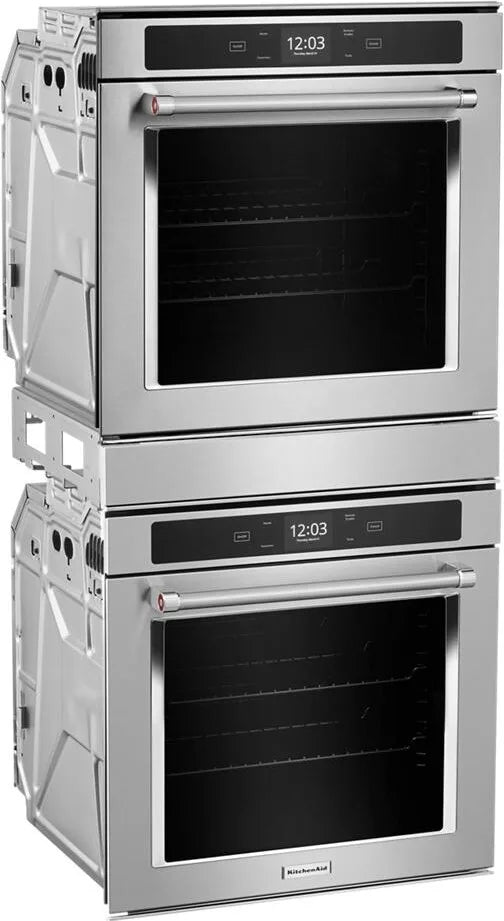 KitchenAid KODC504PPS 24 Inch Double Convection Smart Electric Wall Oven with 5.2 cu. ft. Total Capacity, True Convection, Self-Clean Oven, PrintShield, Touchscreen Controls, Broil Element, Flush Installation Option, Sabbath Mode, and Trim Kit Included