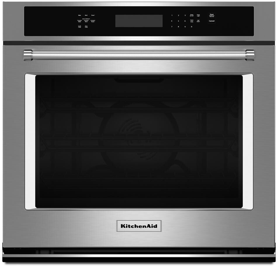 KitchenAid KOSE500ESS 30 Inch Single Convection Electric Wall Oven with 5 cu. ft. Capacity, Even-Heat™ True Convection Oven, EasyConvect™ Conversion System, Self-Cleaning Cycle, FIT System Guarantee, and ADA Compliant: Stainless Steel