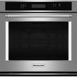 KitchenAid KOSE500ESS 30 Inch Single Convection Electric Wall Oven with 5 cu. ft. Capacity, Even-Heat™ True Convection Oven, EasyConvect™ Conversion System, Self-Cleaning Cycle, FIT System Guarantee, and ADA Compliant: Stainless Steel