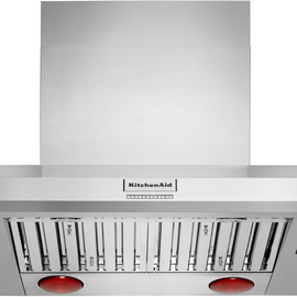 KitchenAid Commercial-Style KVWC956KSS 36 Inch Wall Mount Canopy Range Hood with Four-Speed Fan, 585/1,170 CFM Motor Sold Separately, Push Button Control, LED Lights, Food Warming Lamps, Stainless Steel Baffle Filters, Power Boost, Automatic Turn On