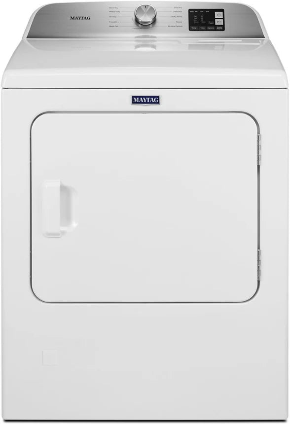 Maytag MGD6200KW 29 Inch Gas Dryer with 7 Cu. Ft. Capacity, End of Cycle Signal, Drum Light, 11 Dry Cycles, Moisture Sensing, Quick Dry Cycle, Delicates, Wrinkle Prevention Option, and Wrinkle Control Cycle: White