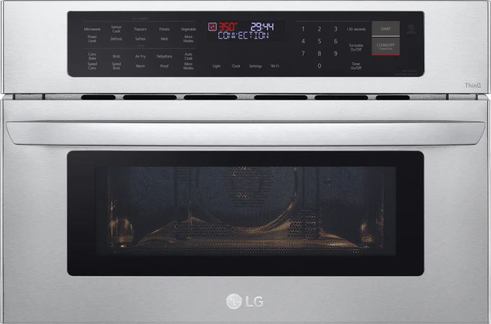 LG MZBZ1715S 30 Inch Single Speed Electric Smart Wall Oven & Microwave with 1.7 cu. ft. Total Capacity, TurboCook™, Convection Technology, Sensor Cooking, Air Fry, Wi-Fi Enabled, Scan-to-Cook, and SmartDiagnosis™: Stainless Steel