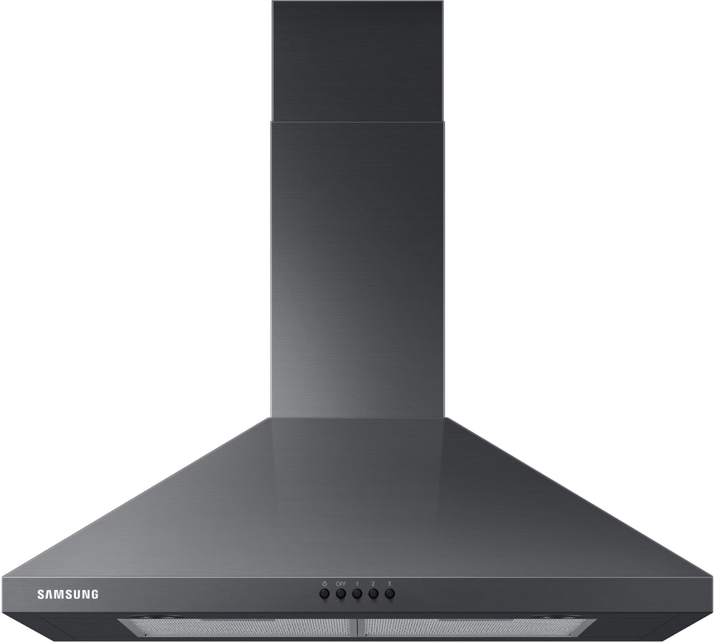 Samsung NK30R5000WG 30 Inch Wall Mount Chimney Style Range Hood with LED Lights, 3-Speed Ventilation, Mechanical Controls, 70 dBA Noise Level, 390 CFM and ADA Compliant: Fingerprint Resistant Black Stainless Steel