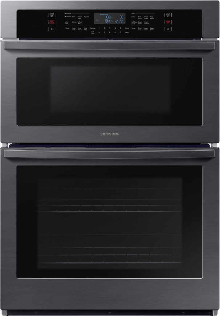 Samsung NQ70T5511DG 30 Inch Microwave Combination Smart Wall Oven with 7.0 Cu. Ft. Total Capacity, WiFi, Blue Ceramic Interior, Digital Touch Controls, Steam Clean, Child Lock, and Sabbath Mode: Fingerprint Resistant Black Stainless Steel