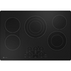 GE Profile PEP9030DTBB 30 Inch Electric Smart Cooktop with 5 Elements, Smooth Glass Surface, SyncBurners, Tri/Dual Ring Elements, Wi-Fi, Guided Cooking, Touch Controls, Power Boil, Precision Temperature Control, and ADA Compliant: Black