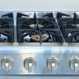 Thor Kitchen HRT3618ULP 36 Inch Gas Range top with 6 Sealed Burners, Continuous Cast Iron Grates, 15000 BTU Dual Burner, : Liquid Propane