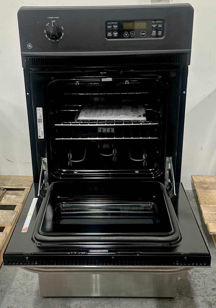GE JRP28SKSS 24 Inch Double Electric Wall Oven with 2.7 cu. ft. Upper Oven, SmartSet Controls and and 2.7 cu. ft. Lower Oven: Stainless Steel