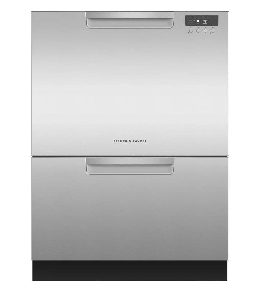 Fisher & Paykel DishDrawer Series DD24DCTX9N 24 Inch Full Console Double DishDrawer with 14 Place Setting Capacity, 15 Wash Cycles, 3 Wash Modifiers, 6 Wash Programs, Sanitize, Cutlery Basket, Child Lock, Silence Rating: Stainless Steel