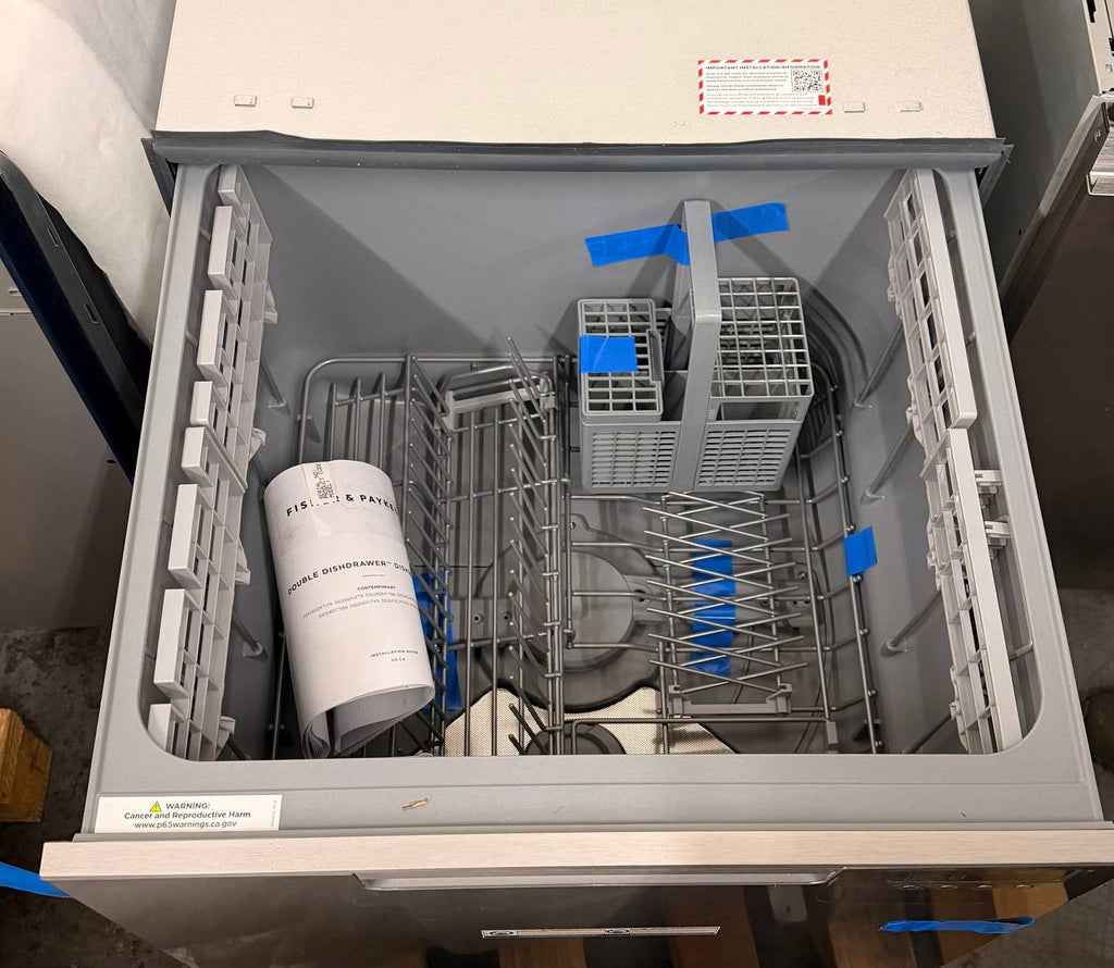 Fisher & Paykel DishDrawer Series DD24DCTX9N 24 Inch Full Console Double DishDrawer with 14 Place Setting Capacity, 15 Wash Cycles, 3 Wash Modifiers, 6 Wash Programs, Sanitize, Cutlery Basket, Child Lock, Silence Rating: Stainless Steel