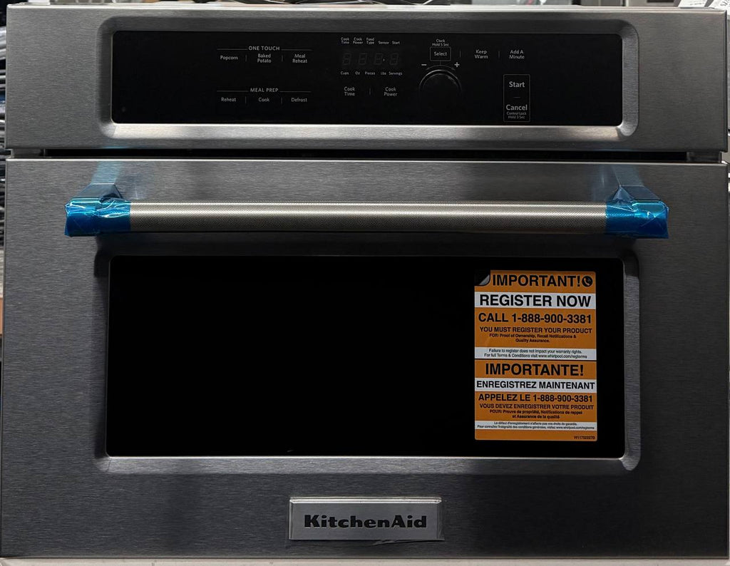 KitchenAid KMBS104ESS 24 Inch Built-In Microwave Oven with 1.4 cu. ft. Capacity, 1000 Watt Cooking, Stainless Steel Cavity, Halogen Interior Light, Clock, Precision Touch Controls, Keep Warm, Popcorn, Baked Potato