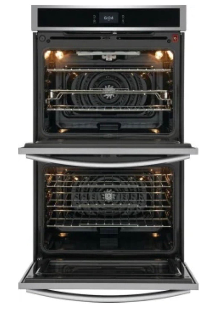 Frigidaire GCWD3067AF 30 Inch Double Electric Wall Oven with Air Fry, 10.6 Cu.Ft. Capacity, Total Convection, Self Clean, Touch Screen Control Panel, No Pre Heat, Steam Bake, Temperature Probe, Glide Rack, Air Sous Vide, Control Lock