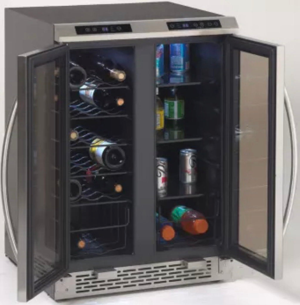 Avanti WBV19DZ 24 Inch Undercounter Side by Side Dual Zone Wine/Beverage Cooler with 19 Wine Bottles Capacity, LED Lighting, Security Lock, Auto-Lock Controls and Electronic Controls