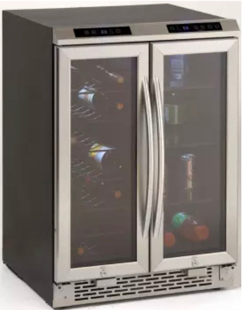 Avanti WBV19DZ 24 Inch Undercounter Side by Side Dual Zone Wine/Beverage Cooler with 19 Wine Bottles Capacity, LED Lighting, Security Lock, Auto-Lock Controls and Electronic Controls