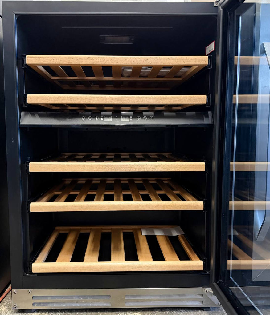 Avanti WCF43S3SD 24 Inch Dual Zone Wine Chiller with 43 Bottle Capacity, One Touch Digital Controls, Pull-Out Wooden Shelves, Built-in Fan and Charcoal Filter