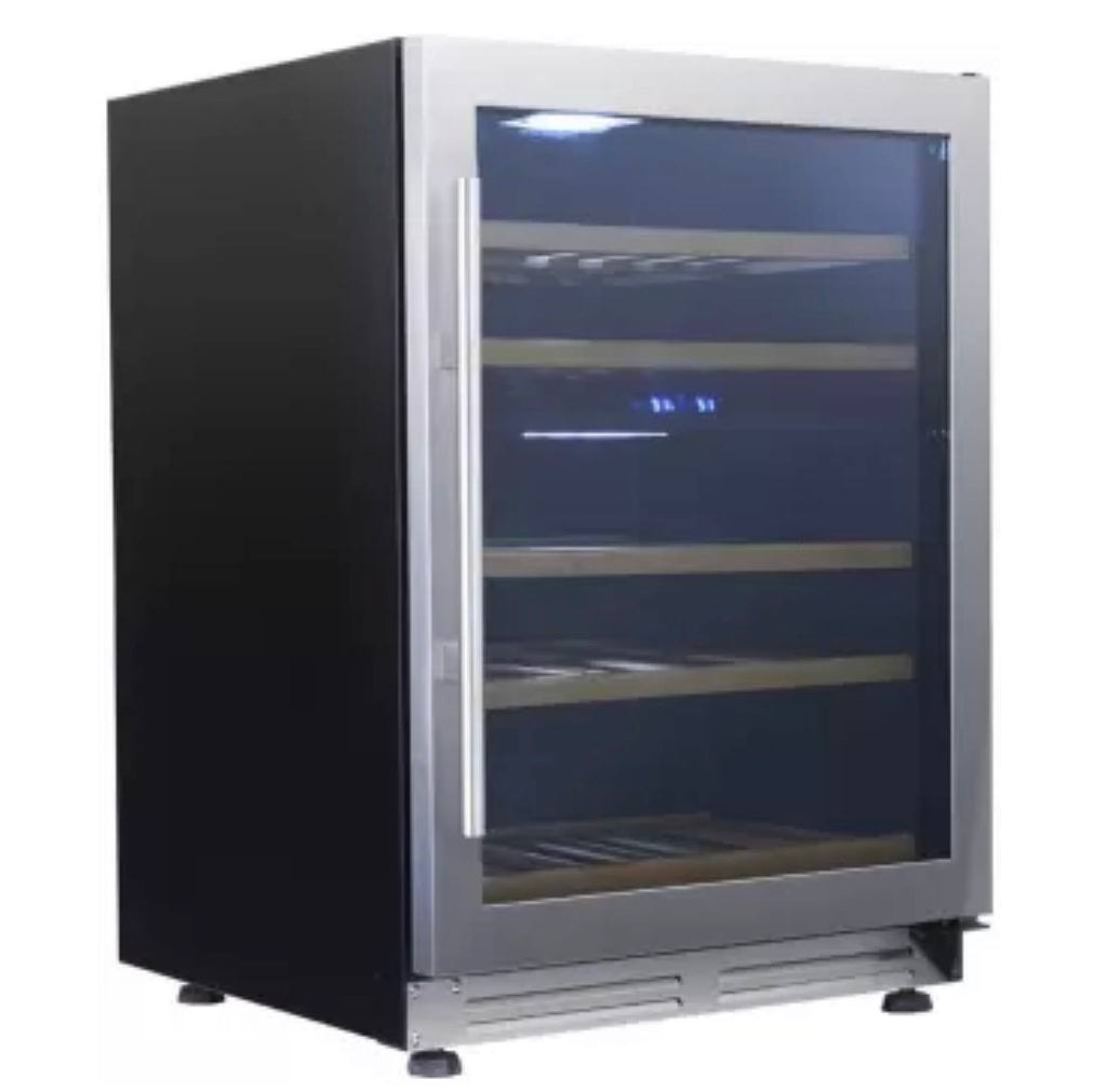 Avanti WCF43S3SD 24 Inch Dual Zone Wine Chiller with 43 Bottle Capacity, One Touch Digital Controls, Pull-Out Wooden Shelves, Built-in Fan and Charcoal Filter