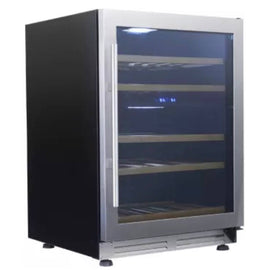 Avanti WCF43S3SD 24 Inch Dual Zone Wine Chiller with 43 Bottle Capacity, One Touch Digital Controls, Pull-Out Wooden Shelves, Built-in Fan and Charcoal Filter