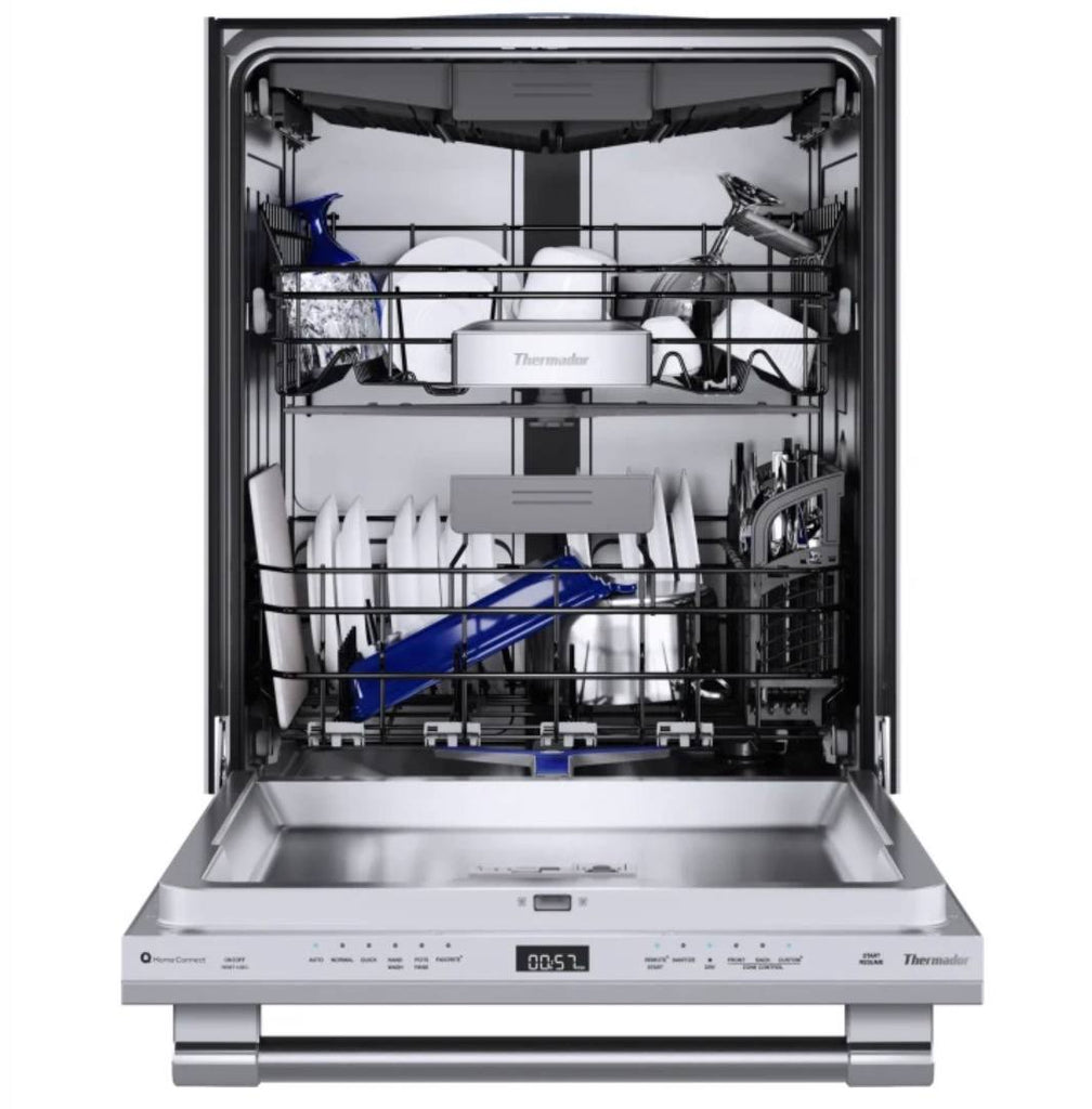 Thermador Sapphire Series DWHD660EFP 24 Inch Fully Integrated Smart Dishwasher with 16 Place Setting Capacity, 9 Wash Cycles, and ZoneControl™ Spray Arm: Stainless Steel - Professional Handle