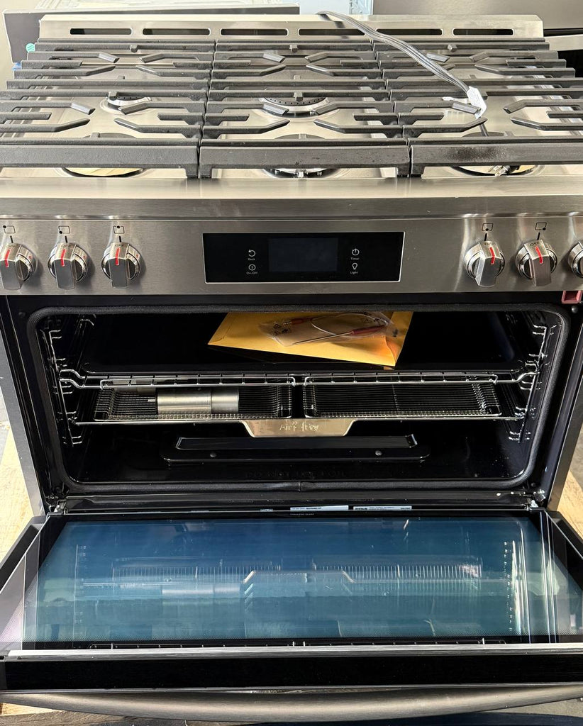 Frigidaire Gallery Series GCFG3661AF 36 Inch Freestanding Gas Range with 6 Sealed Burners, 4.6 cu. ft. Total Convection Oven, 18,000 BTU Quick Boil Burners, Simmer Burner, Air Fry, Self & Steam Clean, ADA Compliant, and Star-K