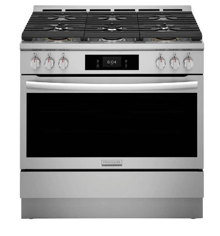 Frigidaire Gallery Series GCFG3661AF 36 Inch Freestanding Gas Range with 6 Sealed Burners, 4.6 cu. ft. Total Convection Oven, 18,000 BTU Quick Boil Burners, Simmer Burner, Air Fry, Self & Steam Clean, ADA Compliant, and Star-K