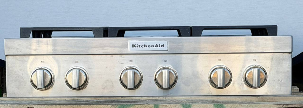 KitchenAid KCGC506JSS 36 Inch Commercial-Style Gas Rangetop with 6 Burners, Ultra Power™ Dual-Flame Burners, Convertible Grates, Simmer Burner, Melt Burner and UL Certified