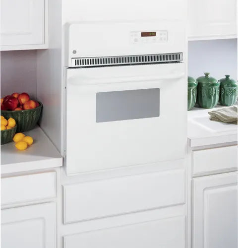 GE JRP20WJWW 24 Inch Single Electric Wall Oven with 2.7 cu. ft. Traditional Self Clean Oven, Interior Oven Light and SmartSet Controls: White