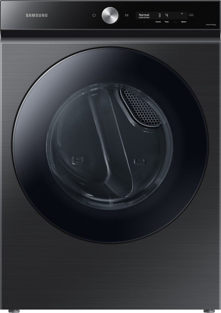 Samsung BESPOKE DVG53BB8700V 27 Inch Gas Smart Dryer with 7.6 Cu.Ft. Capacity, AI Smart Dial, Super Speed Dry, Steam Sanitize+, Sensor Dry, Wi-Fi Connectivity, 19 Dry Cycles, 14 Dry Options,3 Way Venting: Brushed Black