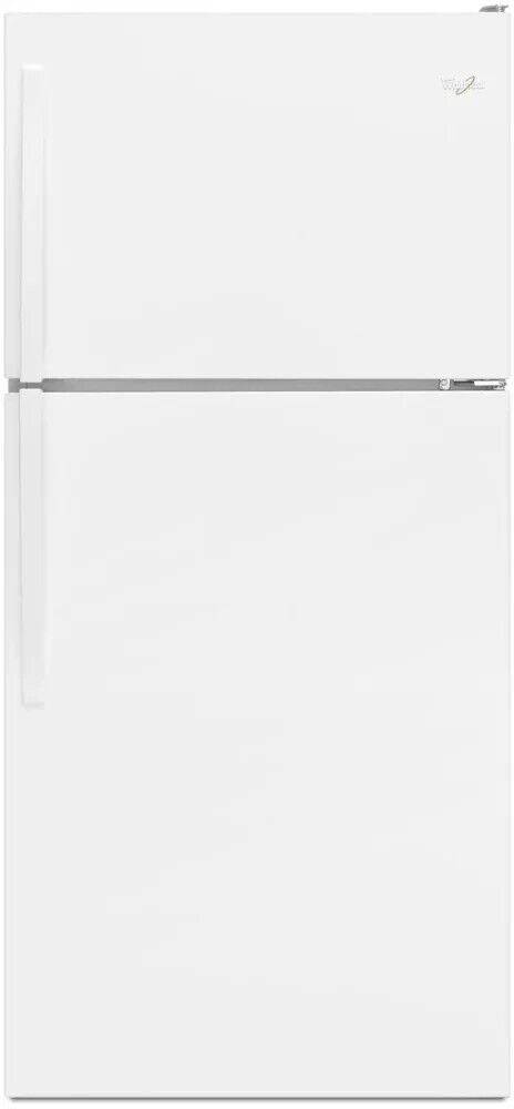 Whirlpool WRT318FMDW 30 Inch Top Freezer Refrigerator with 18 cu. ft. Total Capacity, Adjustable Glass Shelves, Crisper Drawers, Flexi-Slide Bin, Dairy Bin, Electronic Temperature Controls, and Factory-Installed Icemaker: White