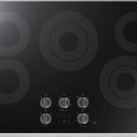 Samsung NZ30K6330RS 30 Inch Electric Cooktop with 5 Radiant Heating Elements, Rapid Boil, Sync Burners, Dishwasher Safe Blue LED Knobs, Hot Surface Indicator and Wi-Fi Connectivity: Stainless Steel Trim