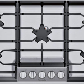 Thermador Masterpiece Series SGSXP365TS Gas Cooktop with 5 Sealed Burners, Continuous Grates, Patented Star® Burner, QuickClean Base®, ExtraLow®, Illuminated Knobs, and Star-K: 36 Inch