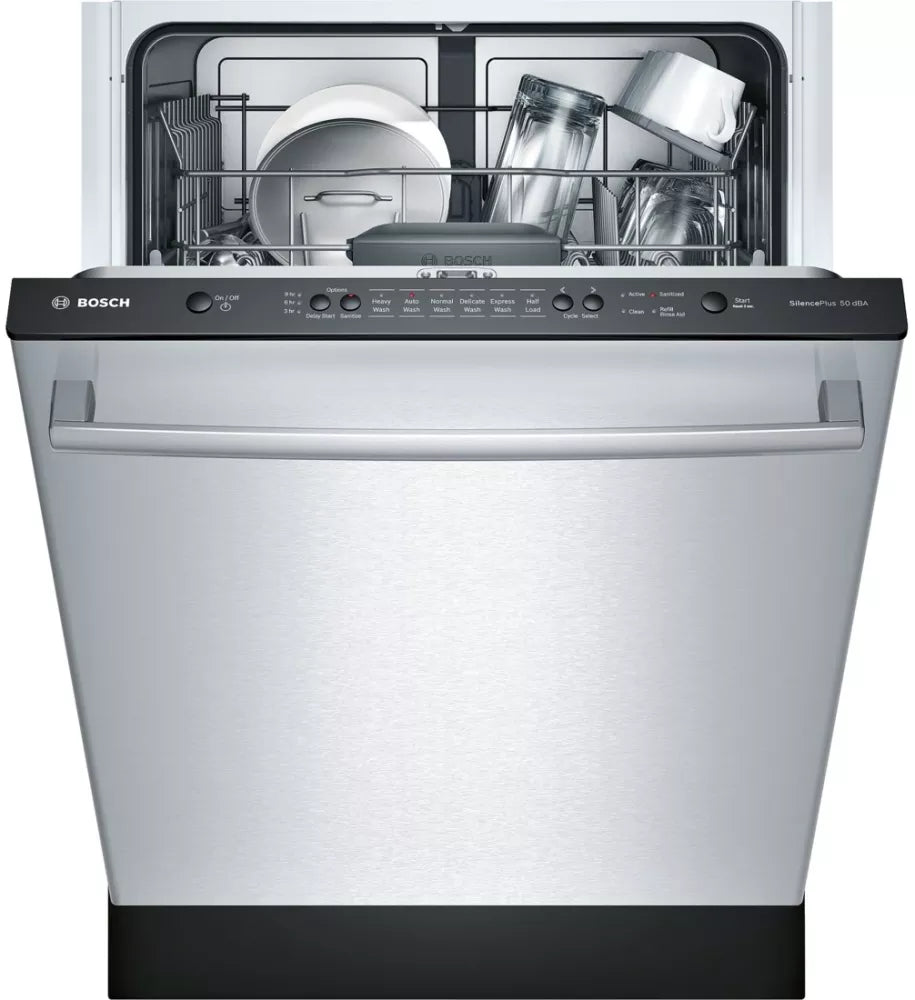 Bosch 100 Series Front Control 24-in Smart Built-In Dishwasher (Black),  50-dBA