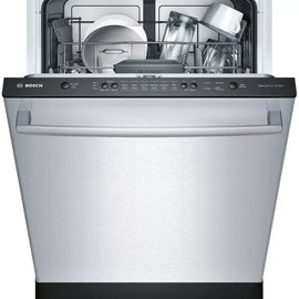 Bosch 100 Series SHX3AR75UC 24 Inch Fully Integrated Built-In Dishwasher with 14 Place Settings, 6 Wash Cycles, 50 dBA Sound Level, Adjustable Upper Rack, Sanitize Option, Express Wash, Silverware Basket, ENERGY STAR® Rated: Stainless Steel