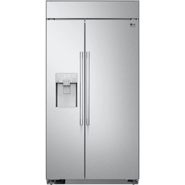 LG Studio SRSXB2622S 42 Inch Built In Side By Side Refrigerator with 25.6 Cu. Ft. Total Capacity, SmartThinQ™ Technology, SpacePlus® Ice System, Soft Closing Door, Slam-Proof™ Drawers, Energy Star Certified: Stainless Steel