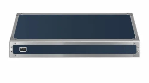 Viking Tuscany Series TVWH360SB 36 Inch Wall Mount Range Hood with Variable Speed Control, Blower Options, Backlit LED Knobs, Dimmable LED Lighting, Stainless Steel Baffle Filters, Heat Sensor, Heat Lamps, and Virtually Seamless Design: Slate Blue
