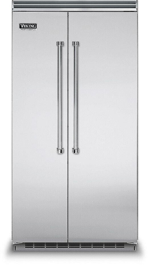 Viking 5 Series VCSB5423SS 42 Inch Counter Depth Built-In Side by Side Refrigerator with 25.32 Cu. Ft Total Capacity, ProChill™ Temperature Management, New Spillproof Plus™ Shelves, Plasmacluster™, and ENERGY STAR® Certified: Stainless Steel