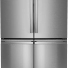 GE PAD28BYTFS 36 Inch Freestanding 4-Door French Door Smart Refrigerator with 28 cu. ft. Total Capacity, TwinChill™ Evaporators, Dual-Dispense AutoFill Pitcher, Enhanced Shabbos Mode, Built-In WiFi, Ice Maker, Internal Water Dispenser