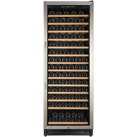 Avanti WCF149SE3S 24 Inch Single Zone Wine Chiller with 149 Bottle Capacity, 14-Rollout Wood Shelves, Reversible Tempered Glass Door, LED Light, and Soft Touch Control Panel: Stainless Steel