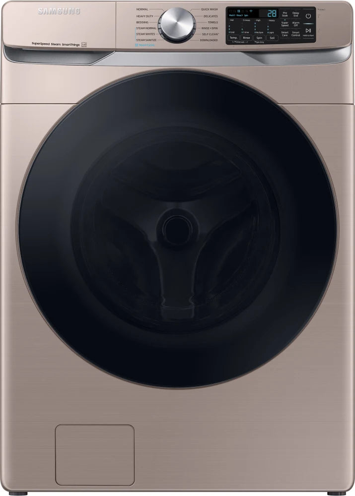 Samsung WF45B6300AC 27 Inch Smart Front Load Washer with 4.5 Cu. Ft. Capacity, 10 Washing Cycles, Steam Cycle, Sanitize, Quick Wash, Self Clean+, Super Speed Wash, ADA Compliant, and Energy Star® Rated: Champagne