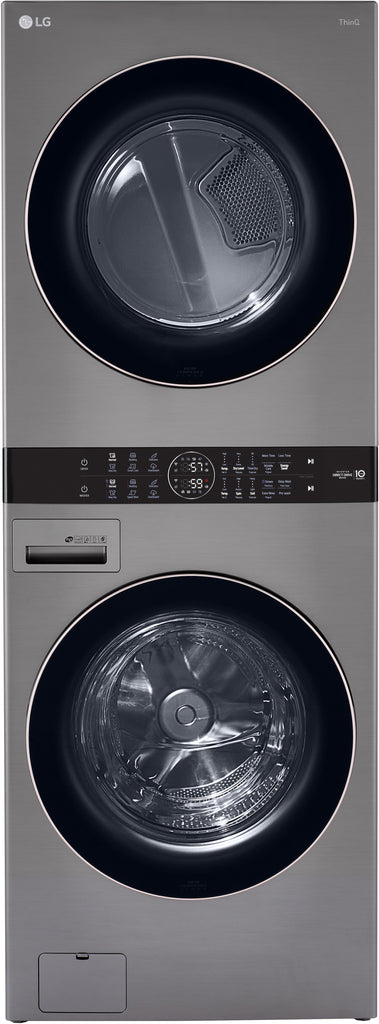 LG WKG101HVA 27 Inch Smart Gas WashTower Laundry Center with 4.5 Cu. Ft. Washer Capacity, 7.4 Cu. Ft. Dryer Capacity, Single Unit WashTower™ Design, Built-In Intelligence, Allergiene™ Wash Cycle, Sensor Dry, and ENERGY STAR® Certified