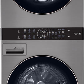 LG WKG101HVA 27 Inch Smart Gas WashTower Laundry Center with 4.5 Cu. Ft. Washer Capacity, 7.4 Cu. Ft. Dryer Capacity, Single Unit WashTower™ Design, Built-In Intelligence, Allergiene™ Wash Cycle, Sensor Dry, and ENERGY STAR® Certified