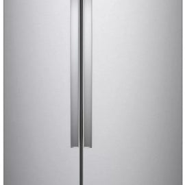 Whirlpool WRS315SNHM 36 Inch Freestanding Side by Side Refrigerator with 25.07 Cu. Ft. Total Capacity, Adjustable Gallon Door Bins, LED Interior Lighting, Hidden Hinges, Frameless Glass Shelves, and Optional Icemaker: Monochromatic Stainless Steel
