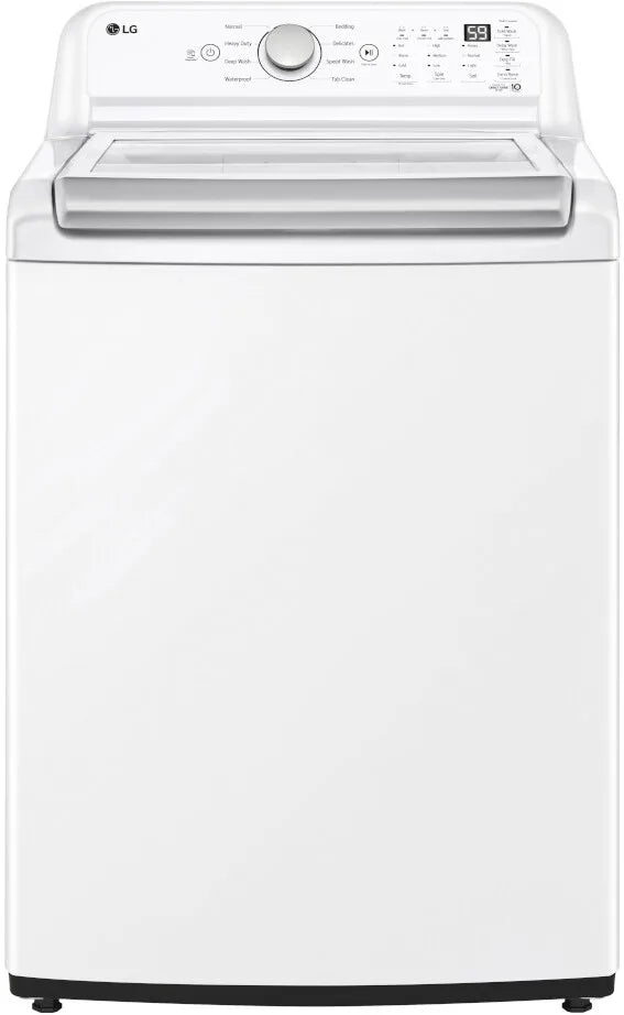 LG WT7155CW 27 Inch Top Load Washer with 4.8 Cu. Ft. Capacity, 4-Way™ Agitator, TurboDrum™ Technology, 6Motion™ Technology, SmartDiagnosis™, Tub Clean, ColdWash™, Deep Fill, Control Lock, CSA Listed, and Energy Star Qualified: White