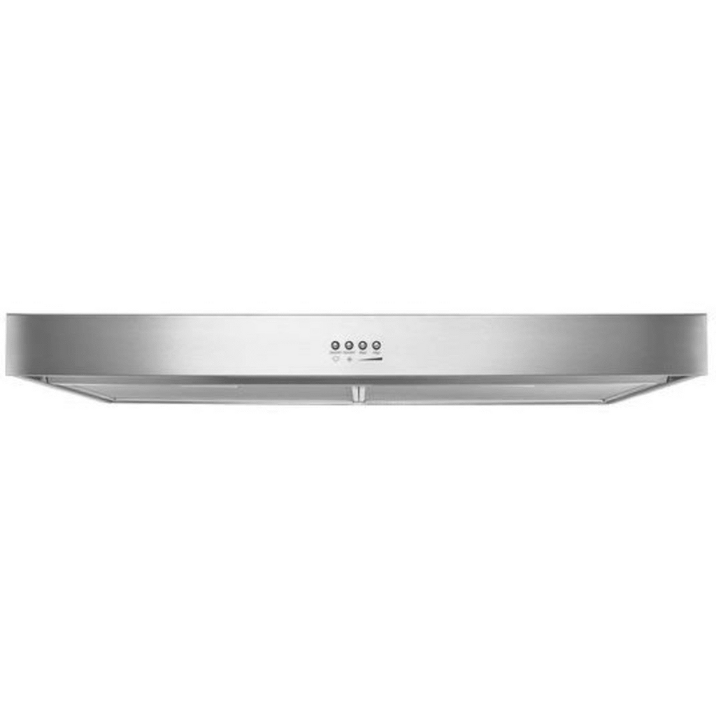 Whirlpool WVU37UC0FS 30 Inch Under Cabinet Range Hood with 3-Speed/265 CFM Blower, Push Button Control, LED Task Lighting, Dishwasher-Safe Grease Filters, FIT System, Recirculation (Non-Vented/Duct-Free), and ADA Compliant: Stainless Steel