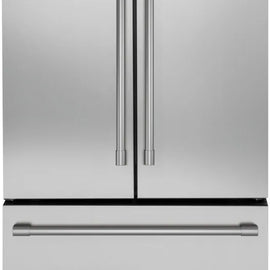 Monogram ZWE23NSTSS 36 Inch Freestanding Counter-Depth French Door Smart Refrigerator with 23.1 Cu. Ft. Total Capacity, Water Dispenser, Ice Maker, LED Lighting, Temperature-Controlled Drawer, Drop-Down Tray, and ENERGY STAR® Qualified
