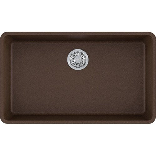 Franke KBG11031MOC Kubus Granite Undermount Single Bowl Kitchen Sink, Mocha